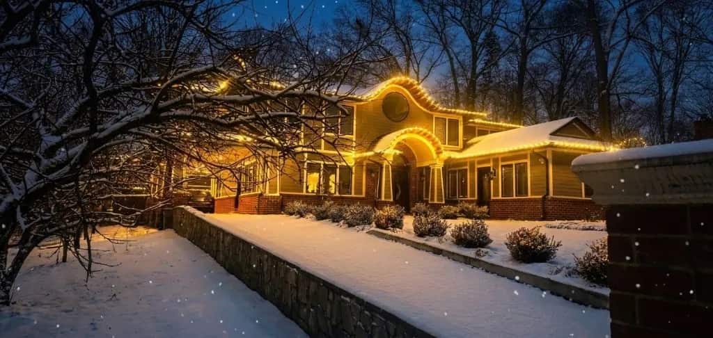 Professional Christmas light installation on a Northern Virginia home by LightDMV