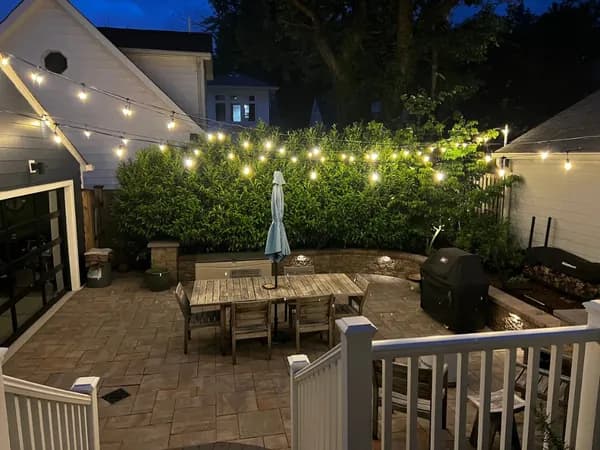 Bistro string lighting install 2 in the DMV by Light DMV
