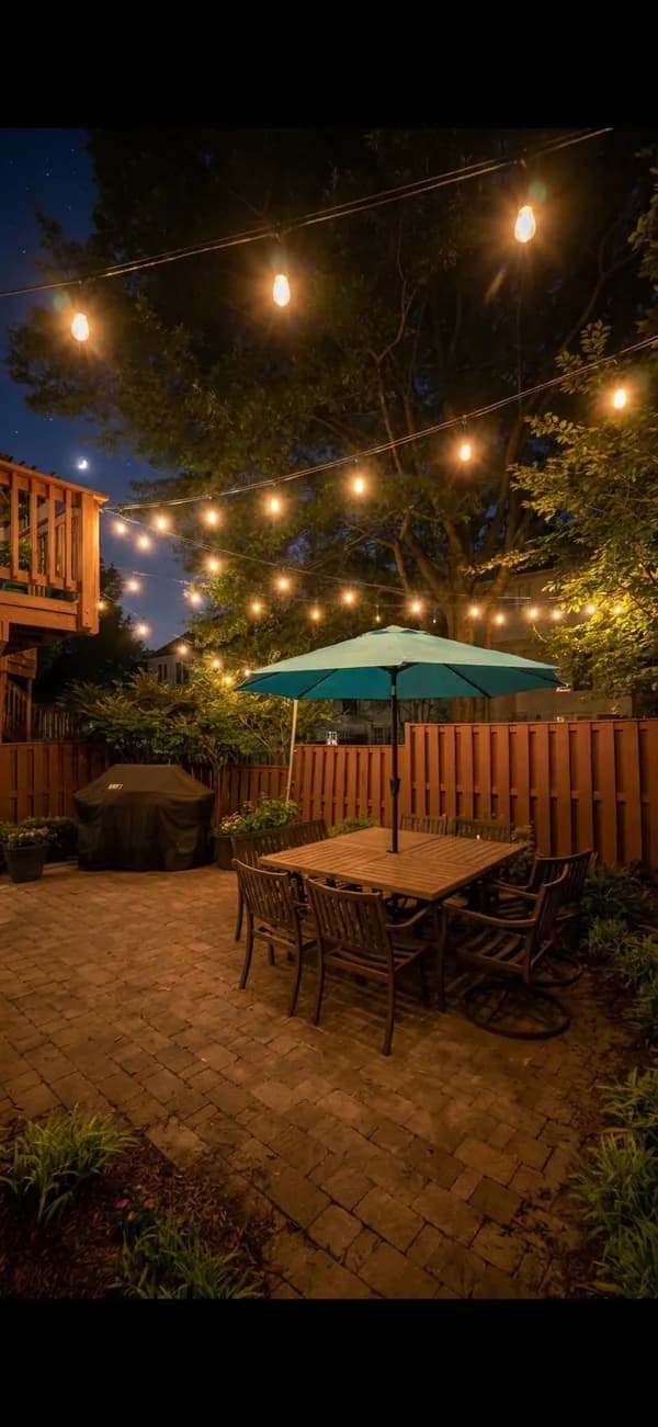 Bistro string lighting install 3 in the DMV by Light DMV