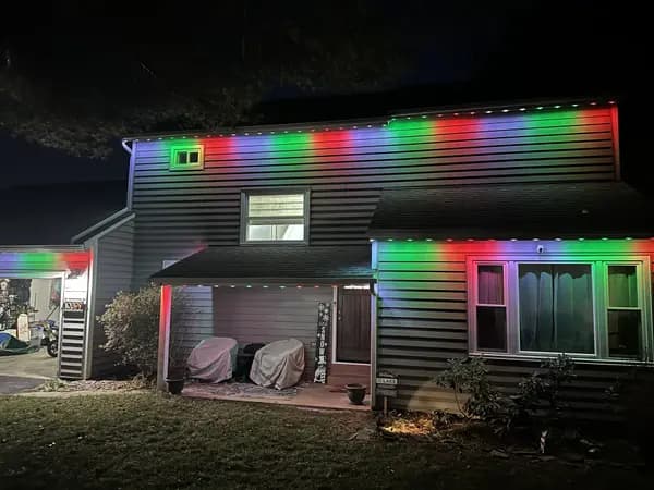 Permanent LED trim lighting installed on a home in the DMV by Light DMV