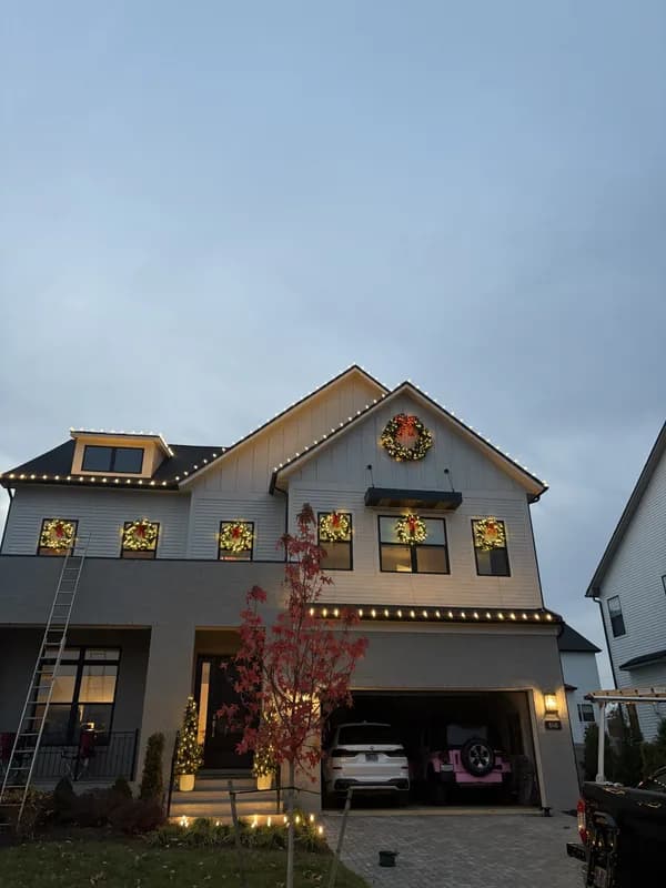 Christmas light installation in Foxhall, DC — LightDMV