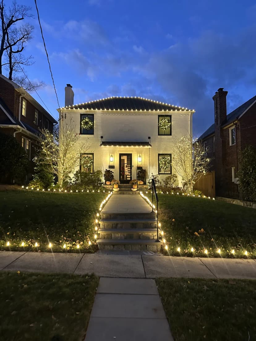 Christmas light installation in Palisades, DC — LightDMV