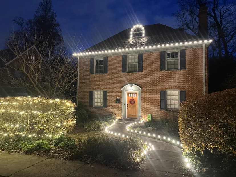 Christmas light installation in Palisades, DC — LightDMV