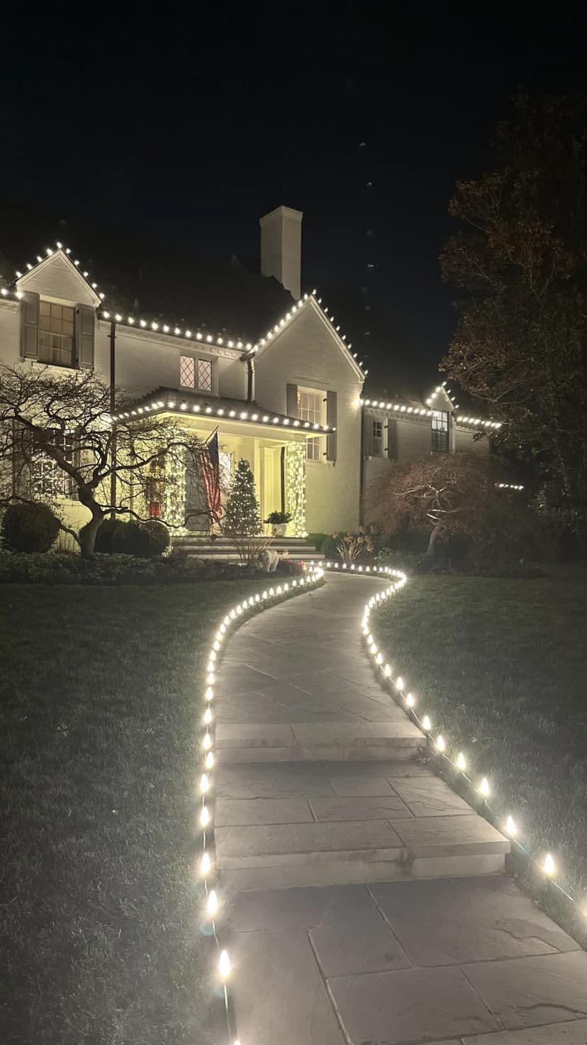 Christmas light installation in Palisades, DC — LightDMV