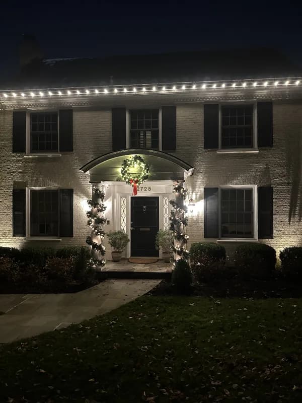 Christmas light installation in Palisades, DC — LightDMV