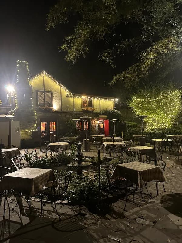 Commercial Christmas light installation at Old Angler's Inn, Potomac, MD — LightDMV