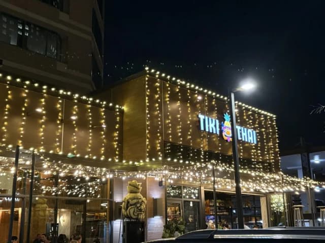 Christmas light installation in the DMV — tree wraps and warm white roofline