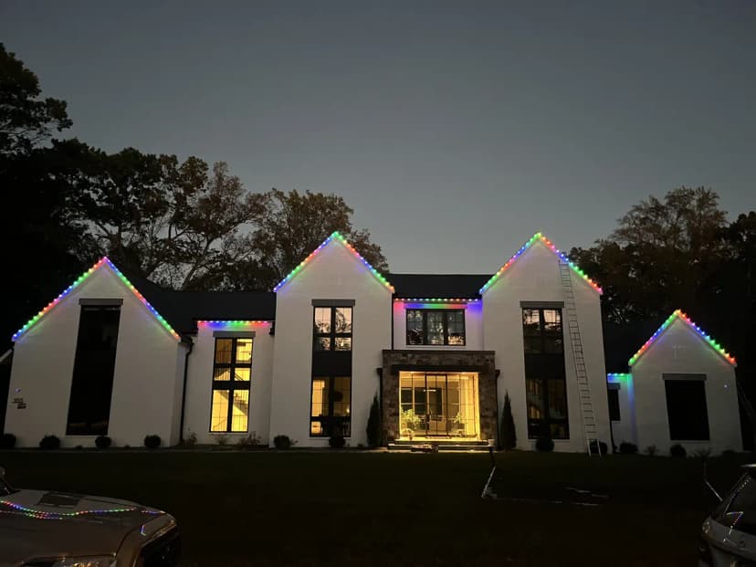 Permanent LED trim lighting installed on a home in the DMV by Light DMV