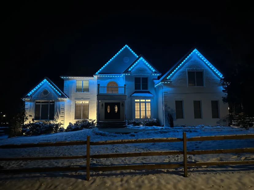 Permanent LED trim lighting installed on a home in the DMV by Light DMV