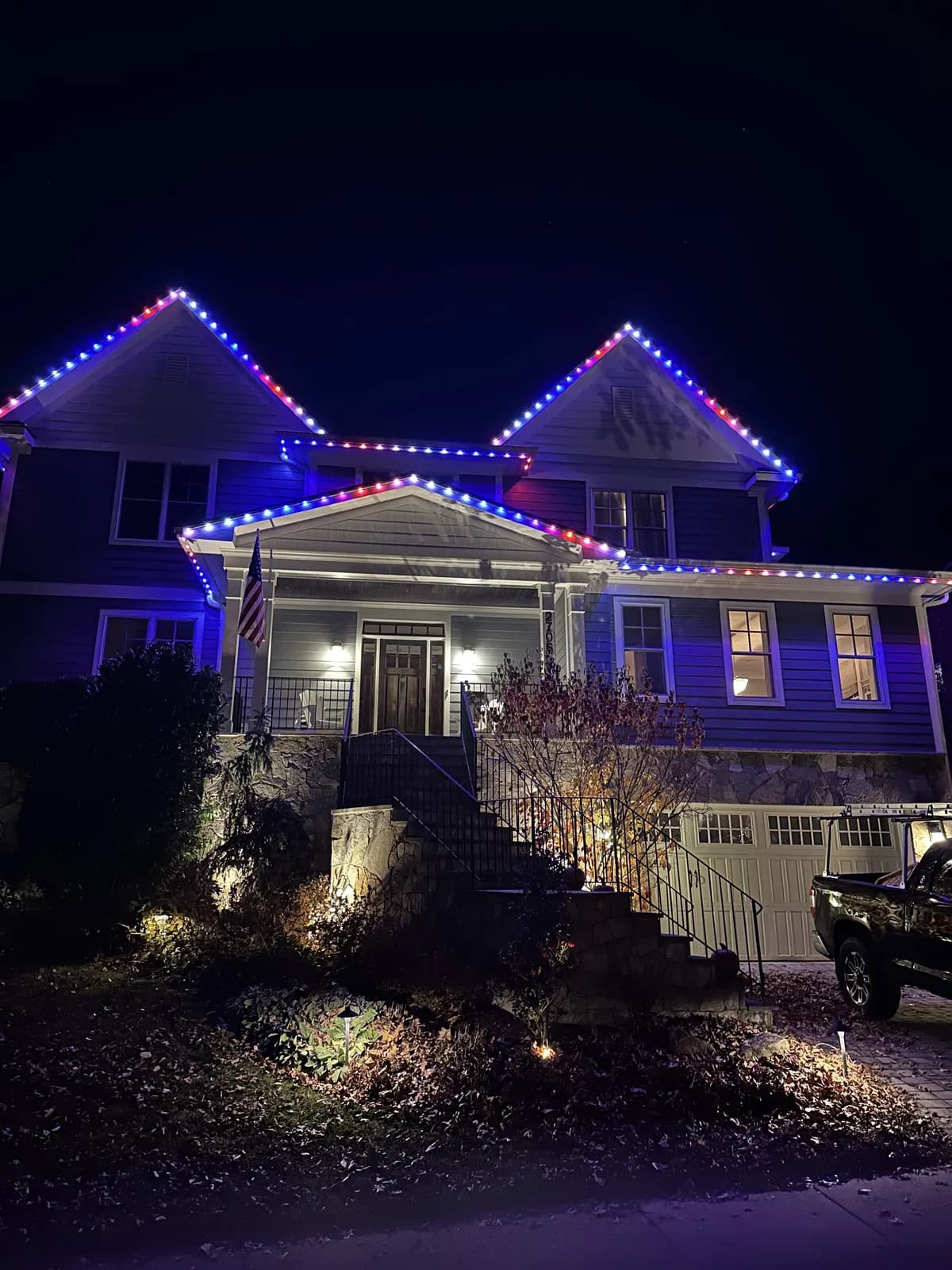 Permanent LED architectural lighting installation by Light DMV — year-round programmable system