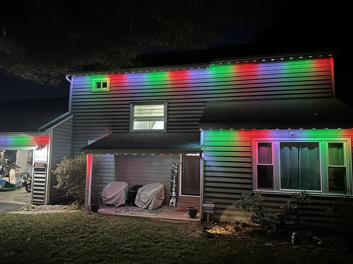 Permanent LED architectural lighting installation by Light DMV — year-round programmable system