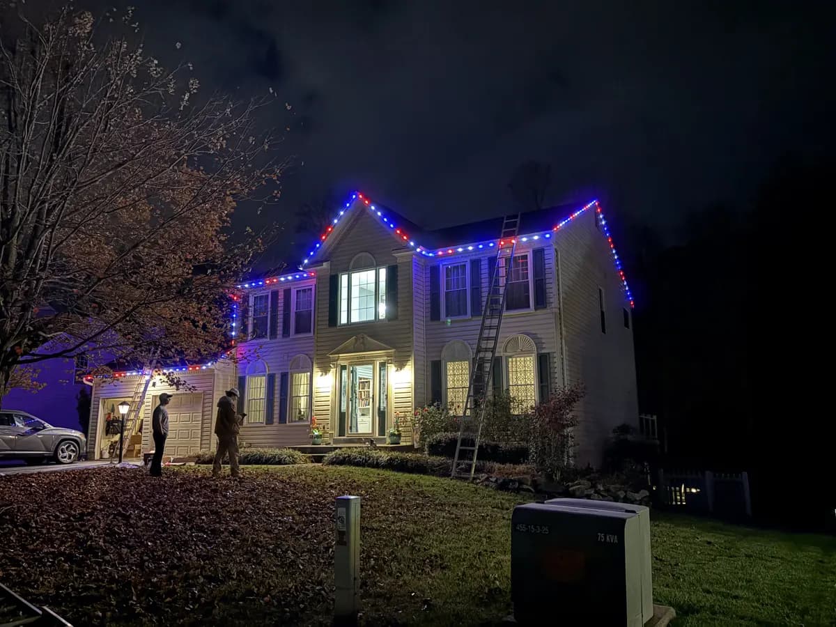 Permanent LED architectural lighting installation by Light DMV — year-round programmable system