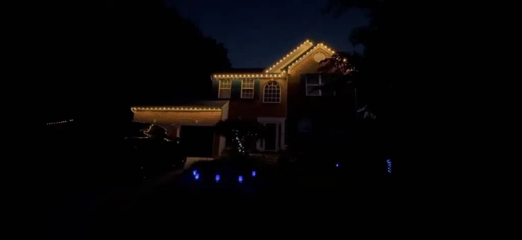 Permanent LED trim lighting along a Potomac, MD estate roofline by Light DMV