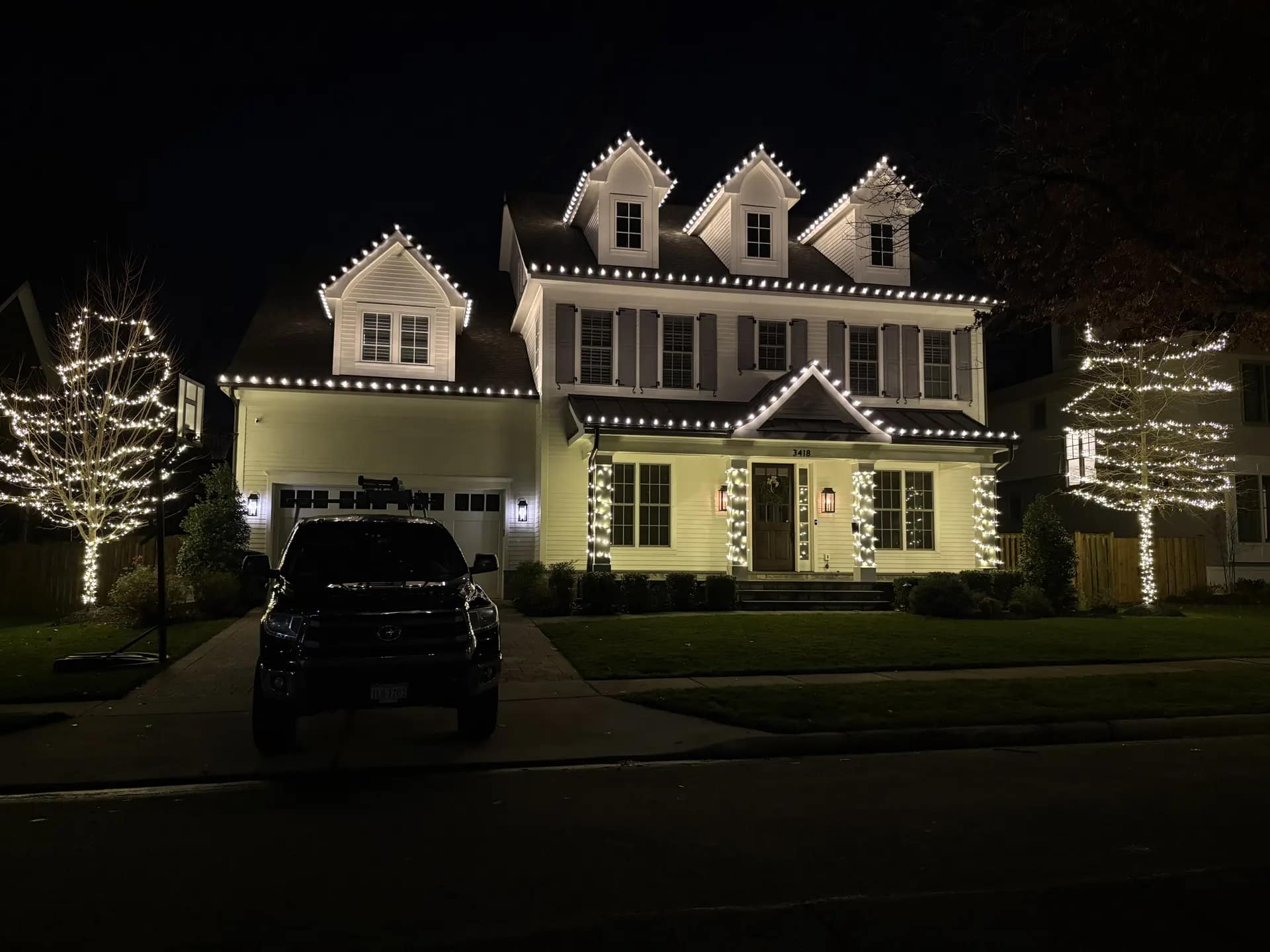 Christmas light installation in Foxhall, DC — LightDMV