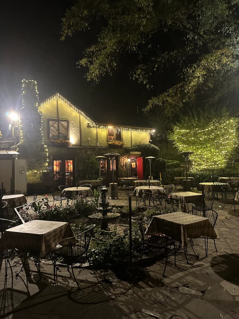 Commercial Christmas light installation at Old Angler's Inn, Potomac, MD — LightDMV
