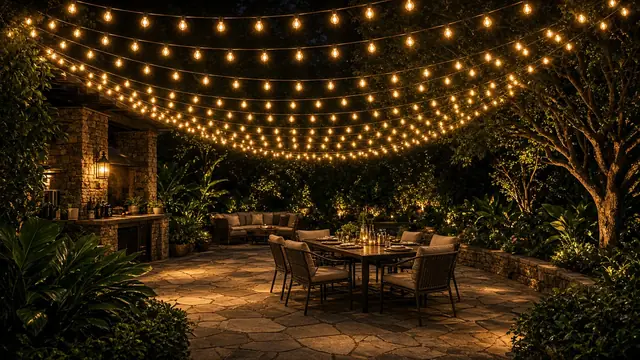 Bistro string lighting install 1 in the DMV by Light DMV