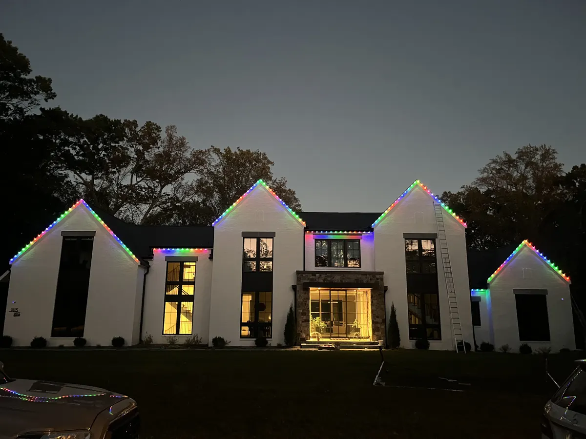 Permanent LED architectural lighting installation by Light DMV — year-round programmable system