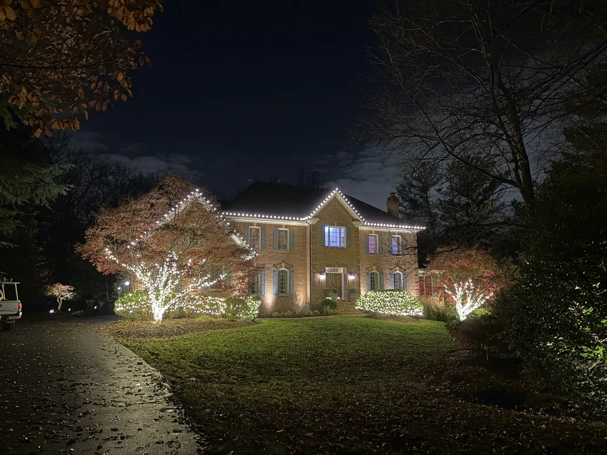 Christmas light installation in Foxhall, DC — LightDMV