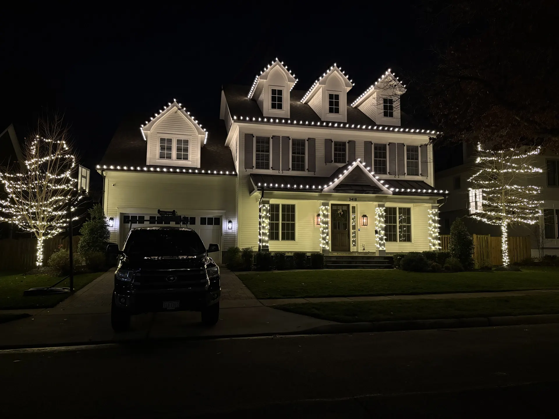 Christmas light installation in Foxhall, DC — LightDMV